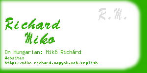 richard miko business card