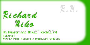 richard miko business card